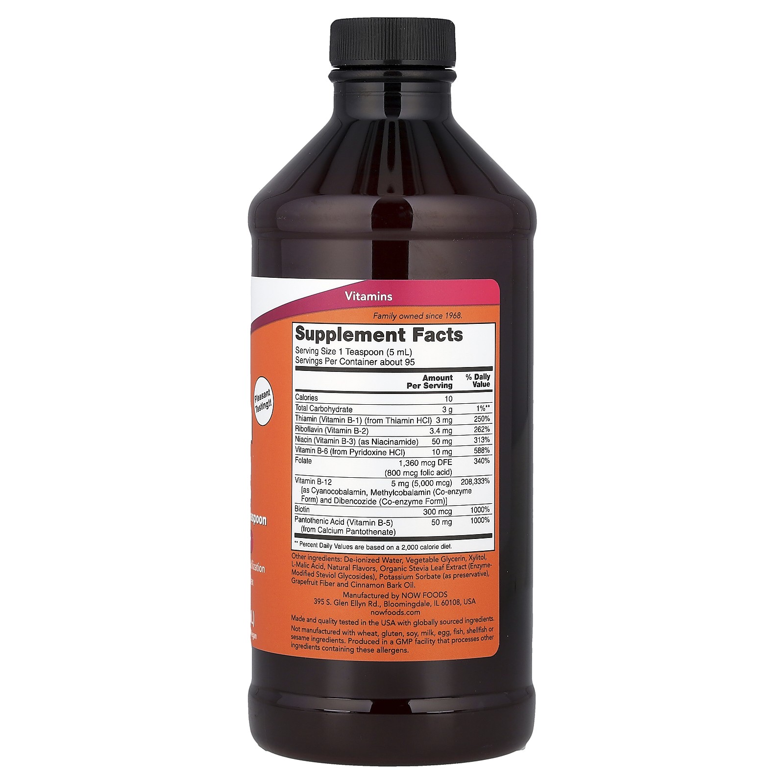 Now Foods Ultra B-12 5 000 mcg 16 fl oz 473 ml , Kosher,