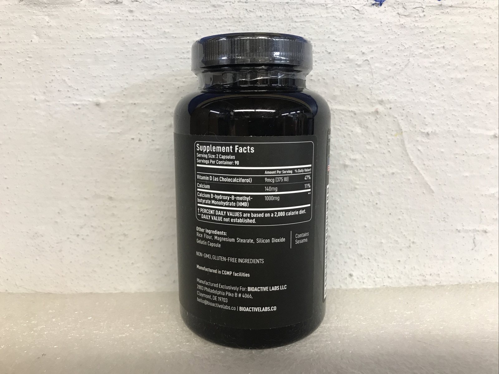 Bioactive Labs HMB + Vitamin D3 Supplement Capsules 180 Count 08/26 New Sealed