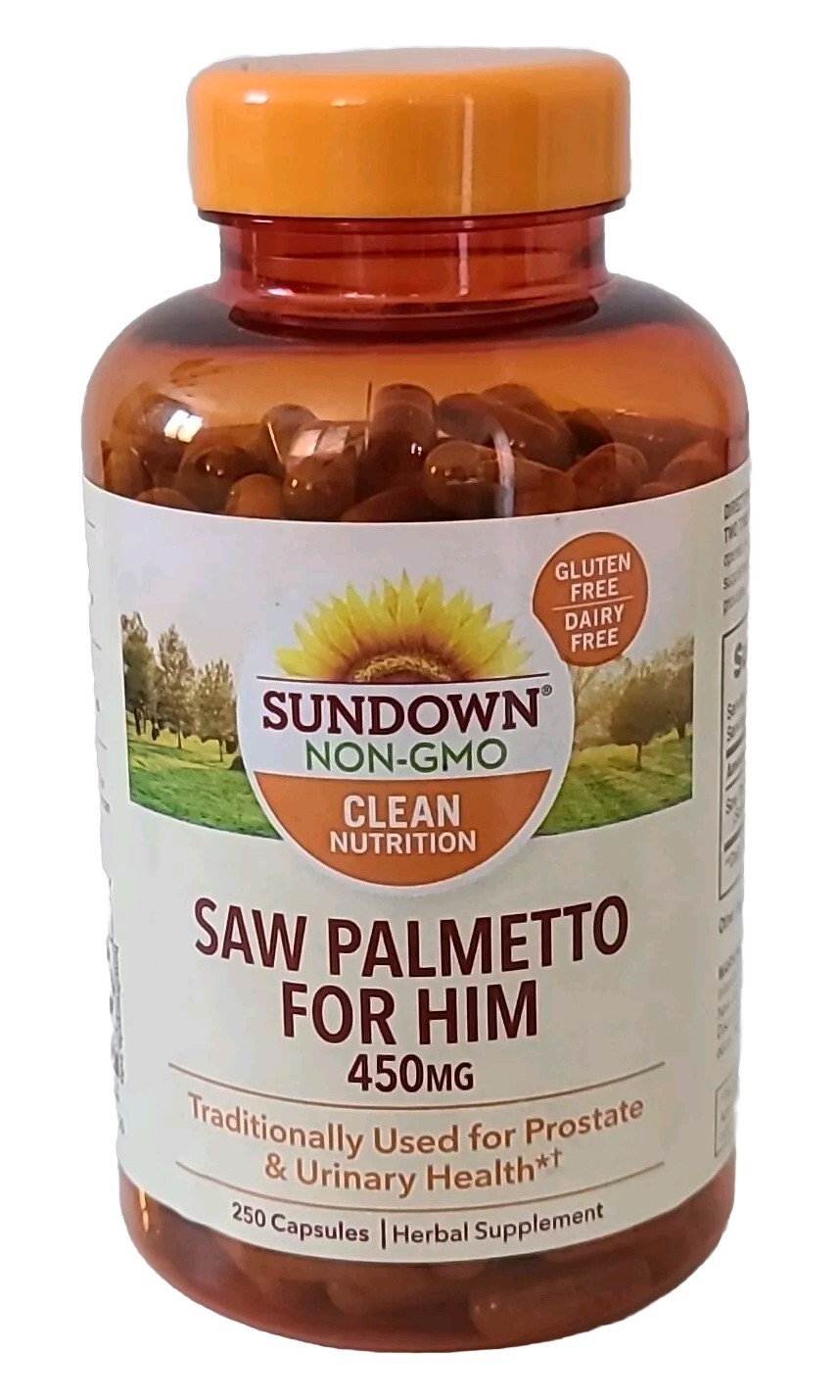 SUNDOWN SAW PALMETTO For HIM 450 mg 250 Cap Prostate Urinary Health 10/26 #0140