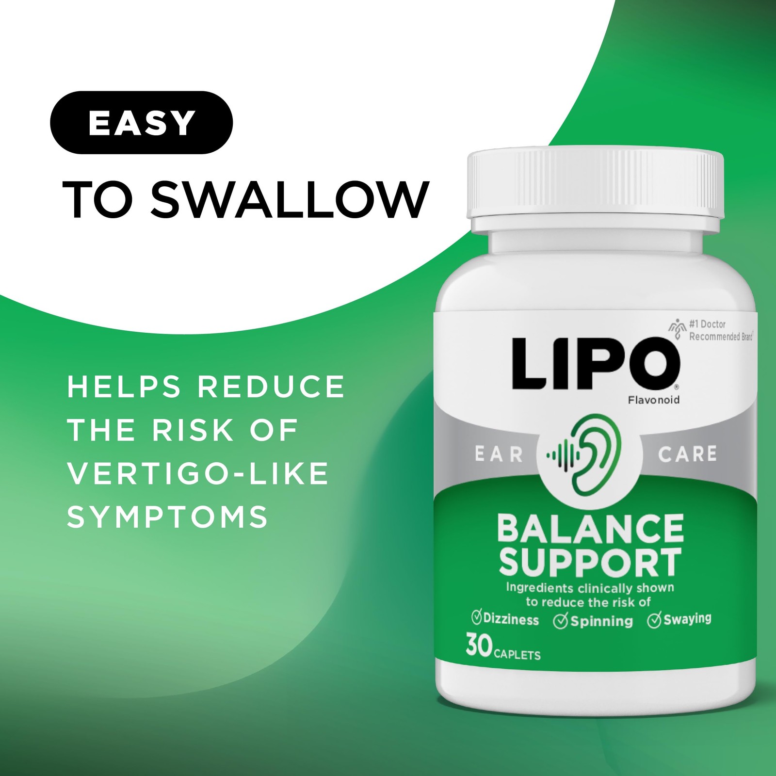 LIPO Balance Support Supplement for Dizziness 30 Count (Pack of 1), No Color