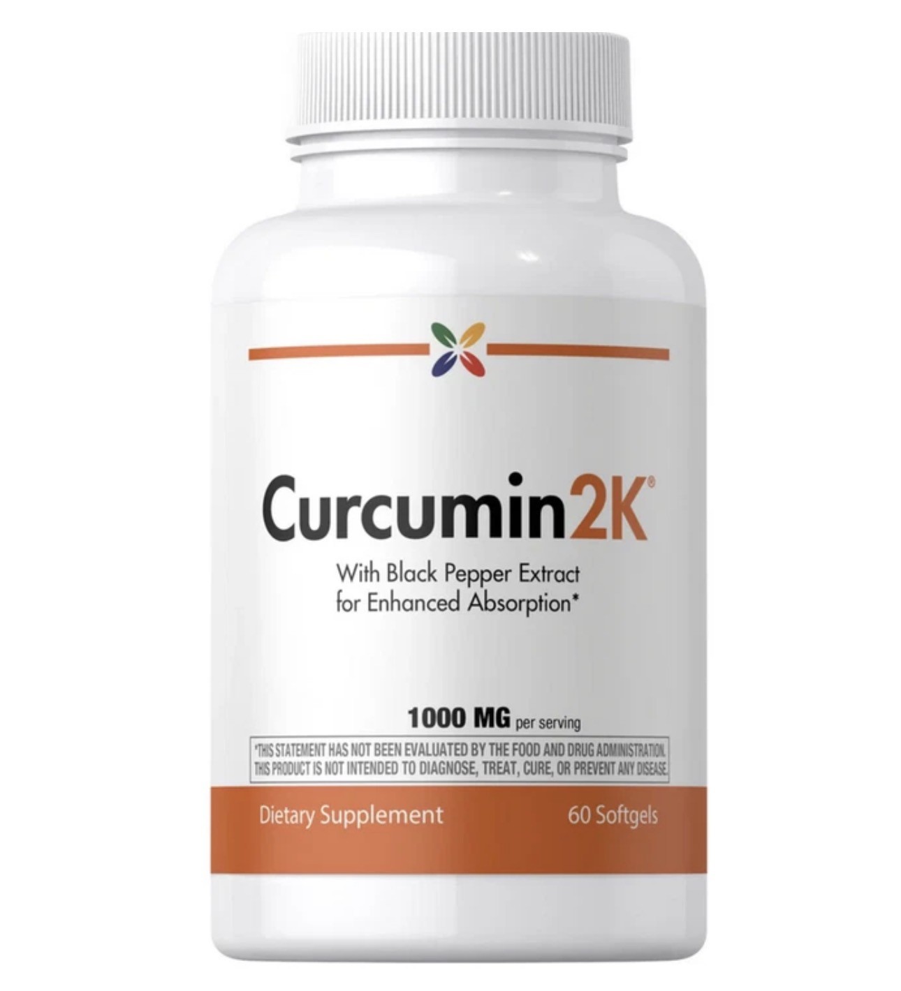 Curcumin 2K Formula 1000mg with Black Pepper Extract 60 Softgels 01/28