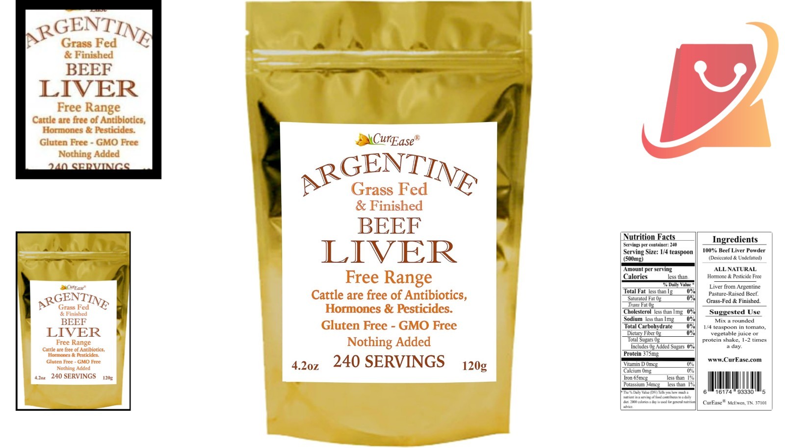 Beef Liver Powder Undefatted Grass Fed 4.2 oz Superfood Iron Boost Vitality