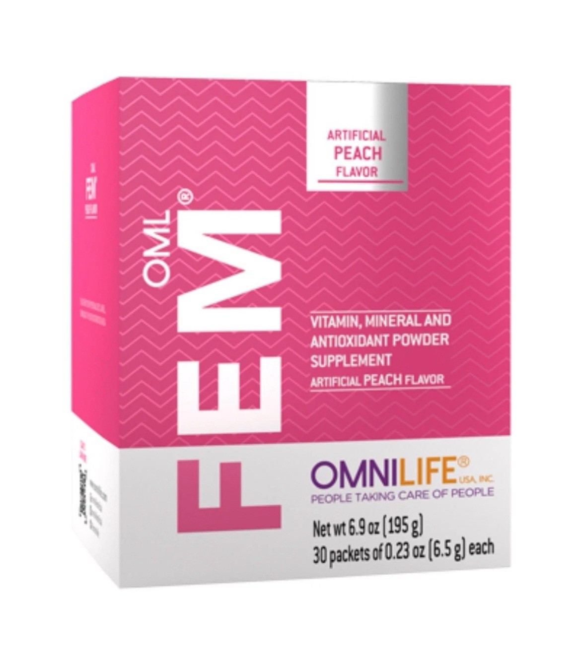 FEM PLUS BOX W/30 SACHETS 6.9 OZ EA PEACH FLAVOR **FREE SHIPPING**