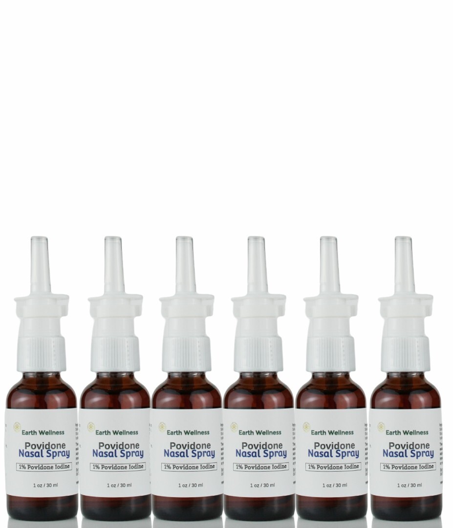 Povidone Iodine Nasal Spray with Saline x 6, Glass Bottle 1 oz, Fast Shipping