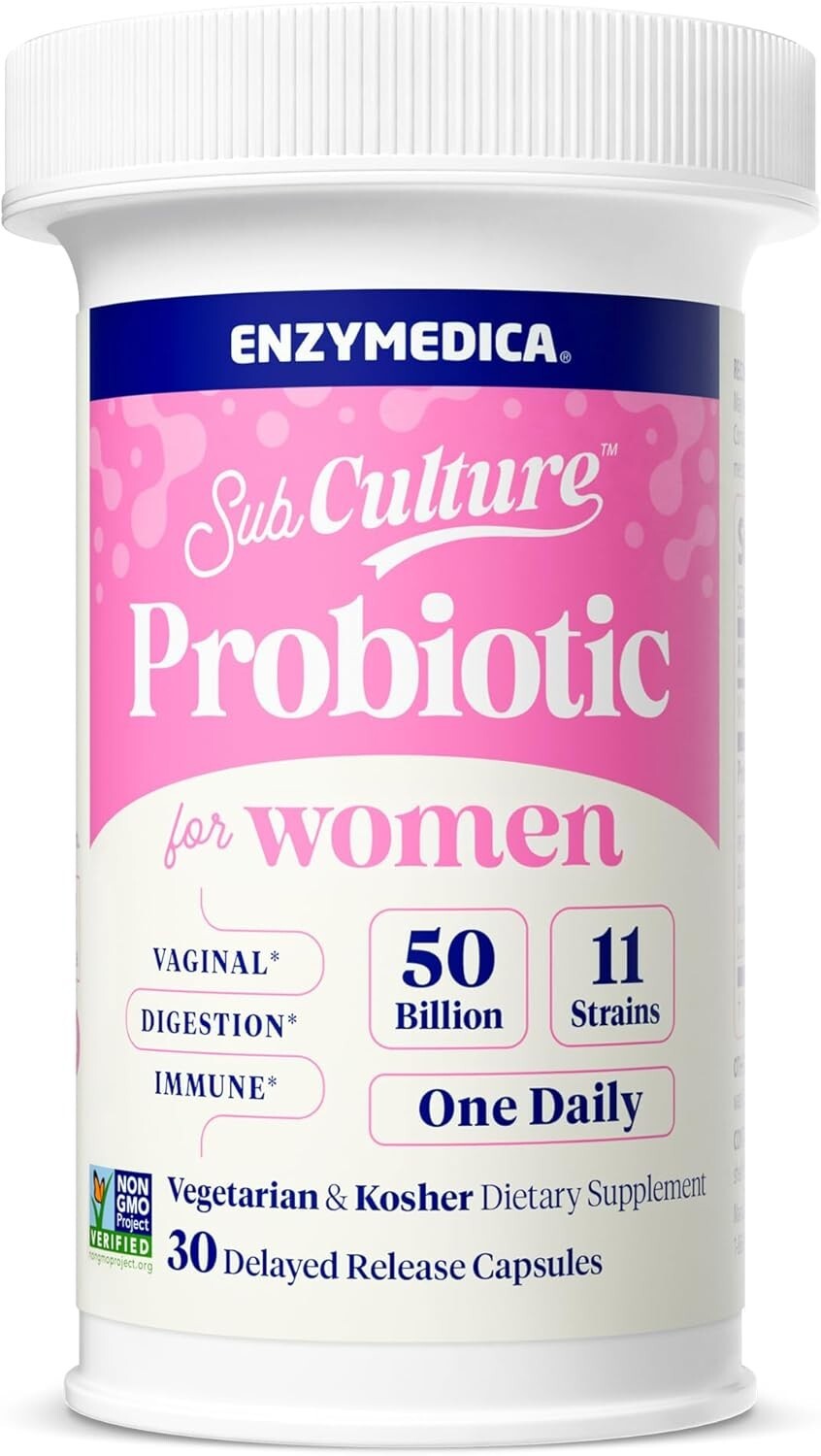 Enzymedica SubCulture Probiotics for Women’s Vaginal & Urinary Health, 30 caps