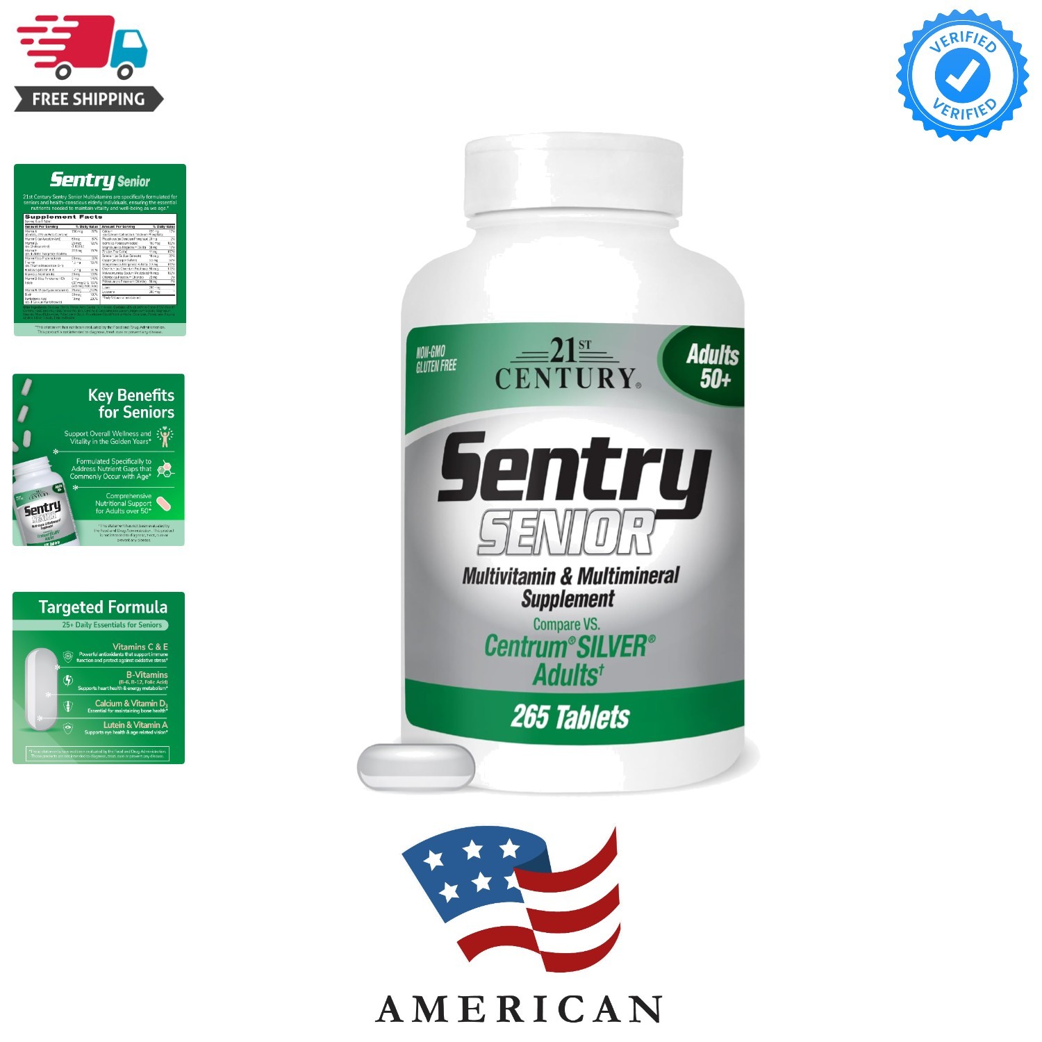 Sentry Senior Tablets, 265 Count