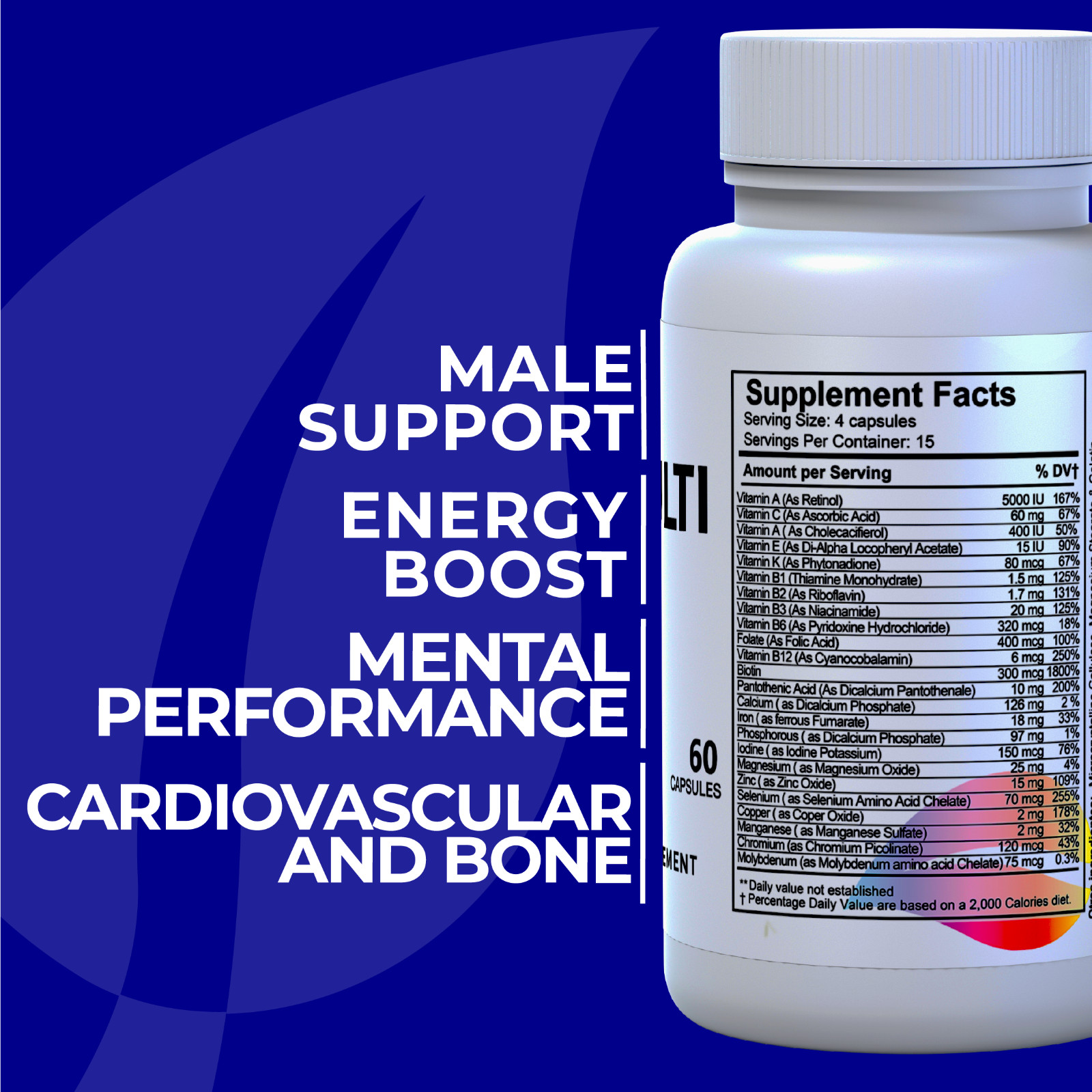 HALLMULTIVIT Men’s Multivitamin – Energy & Vitality – 60 Tabs
