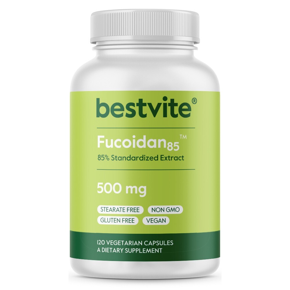Bestvite Fucoidan 85% 500mg (120 Vegetarian Capsules)- No Fillers-No Stearates