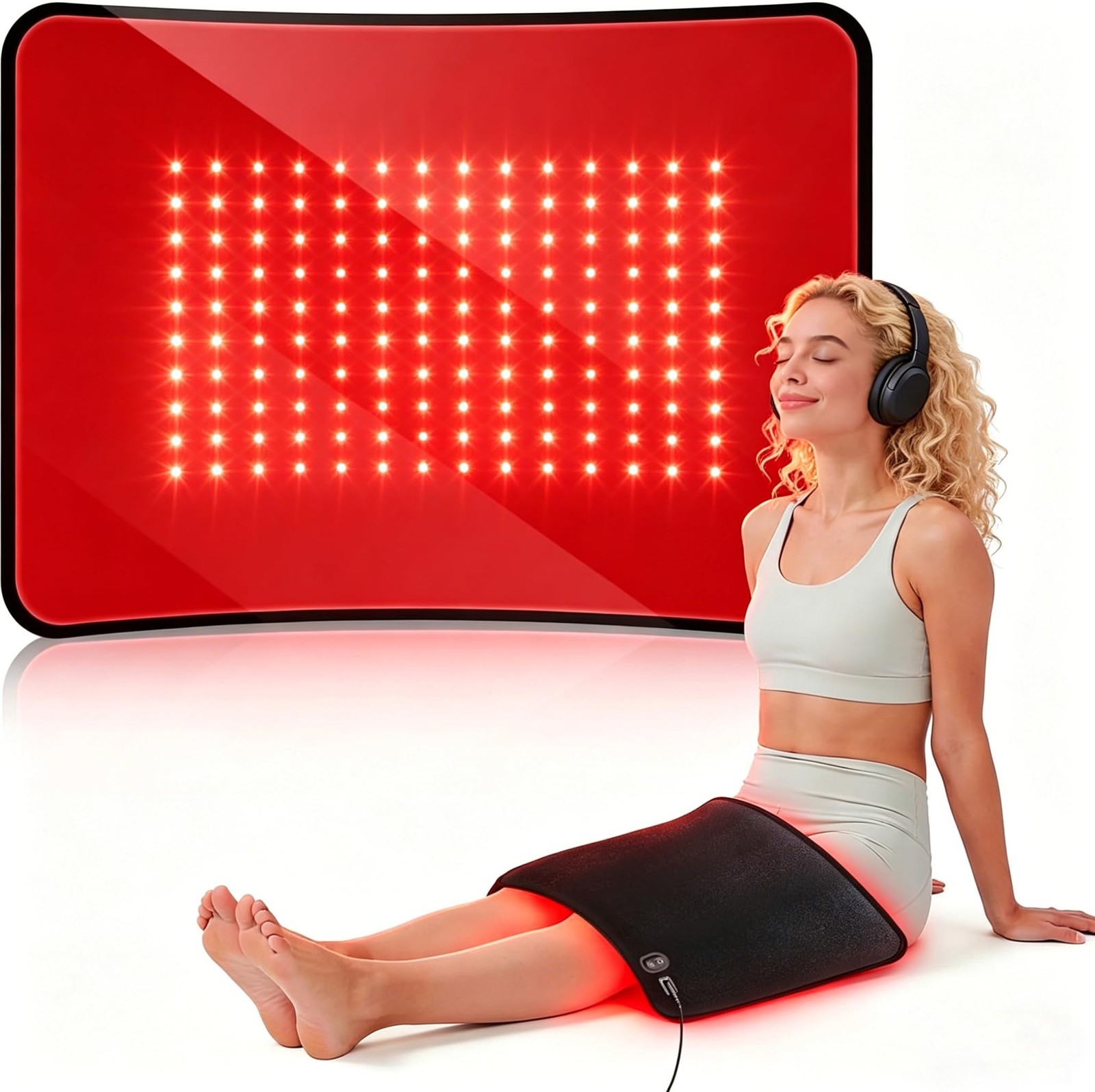 Full Body Red Light Therapy Mat with 140 LEDs, 3-in-1 660nm & 850nm TPU Infra…