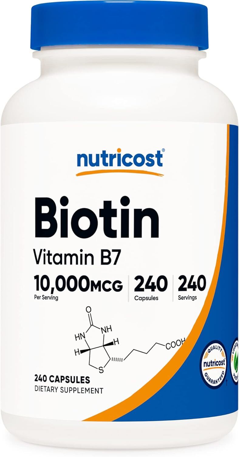 Biotina (Vitamina B7) ) Suplemento Vitaminico De 10,000 Mcg (10 Mg), 240 Cap…