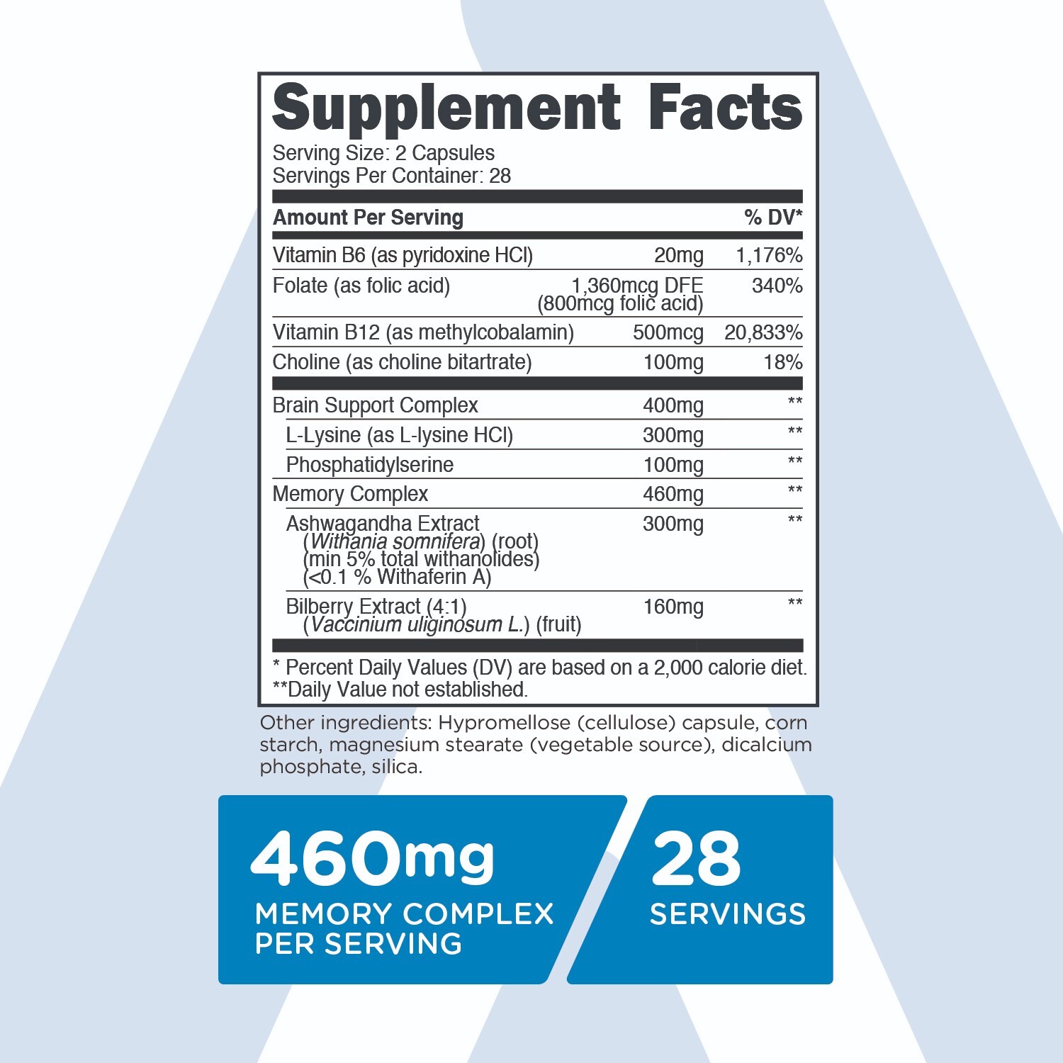 TransformHQ Longevity Brain Support Supplement (28 Servings) – 56 Capsules
