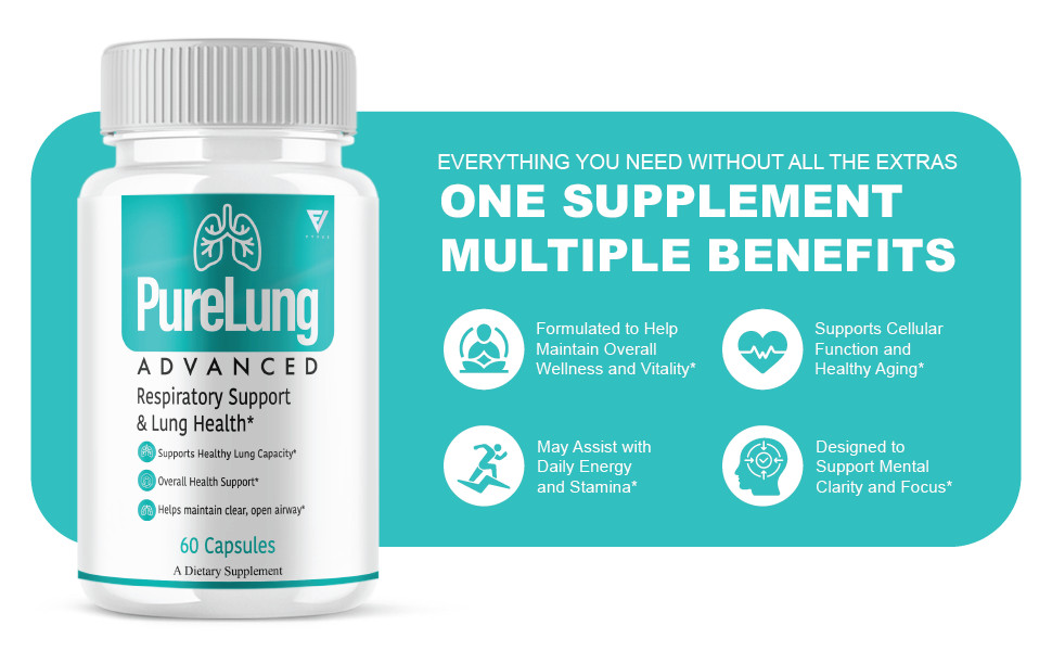 (5 Pack) Pure Lung Advanced Wellness Support, PureLung Health (300 Capsules)
