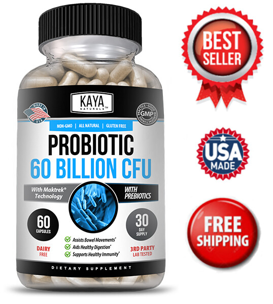 (2 Pack) Probiotic 60 Billion with Prebiotics Immune Function Healthy Digestion
