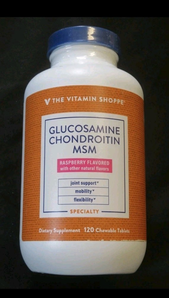 The Vitamin Shoppe Glucosamine Chondroitin MSM 120 Chewable Tabs Ex5/26 Strawb.