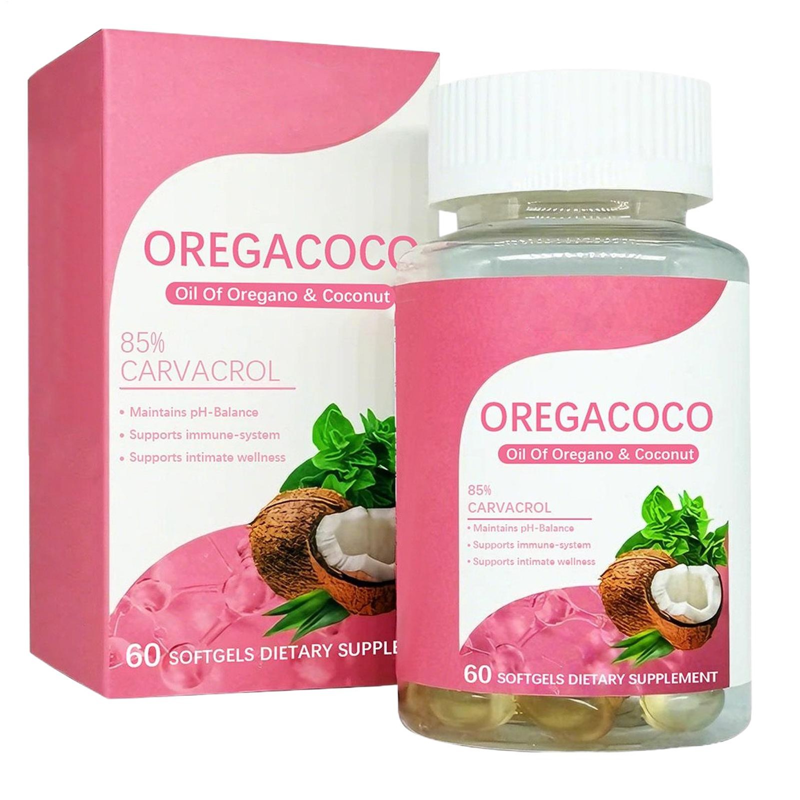 Advanced OregaCoco Oregano Coconut Oil Softgels 60ct Herbal Supplement