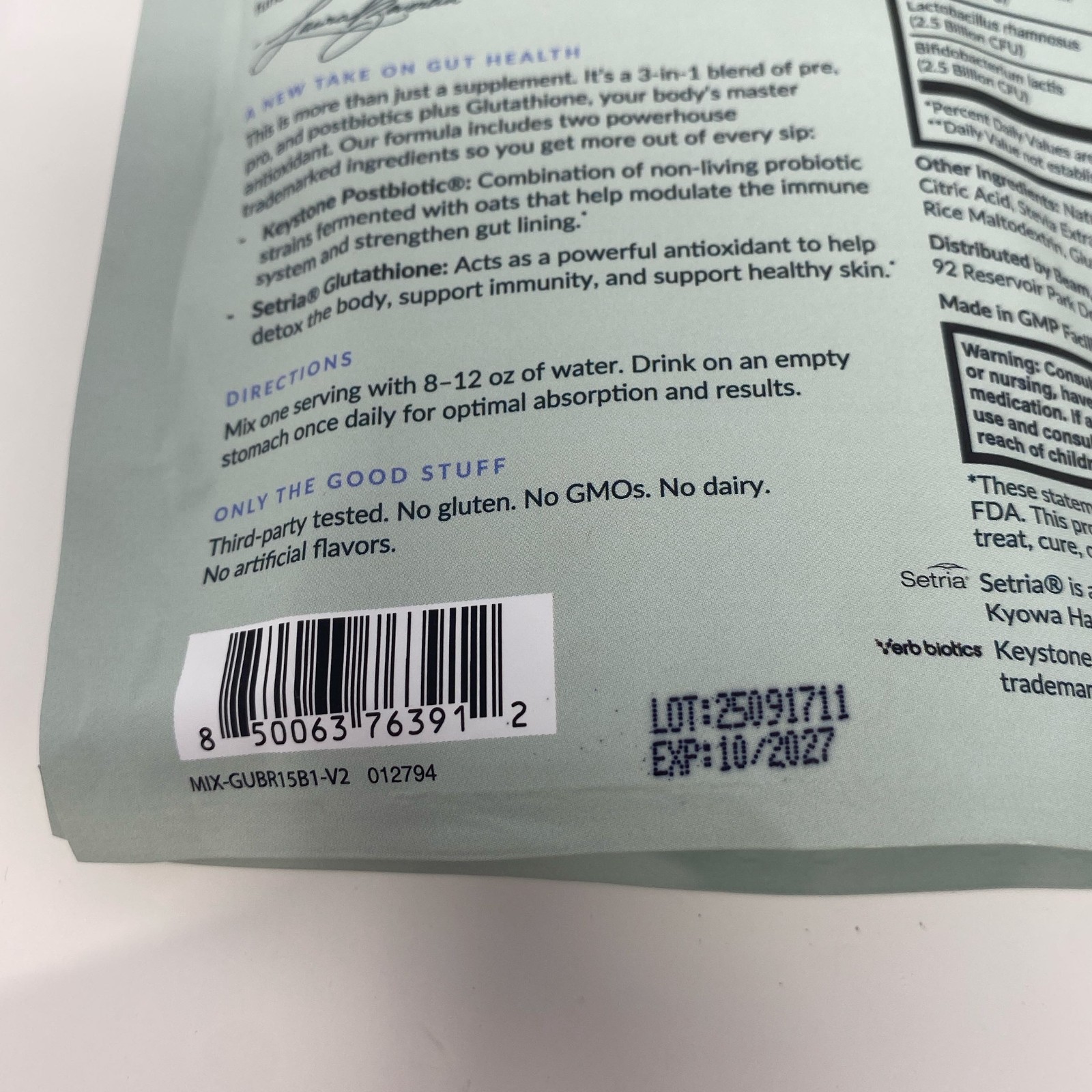 Beam Biotic Blue Raspberry 15 Sticks Probiotic Powder