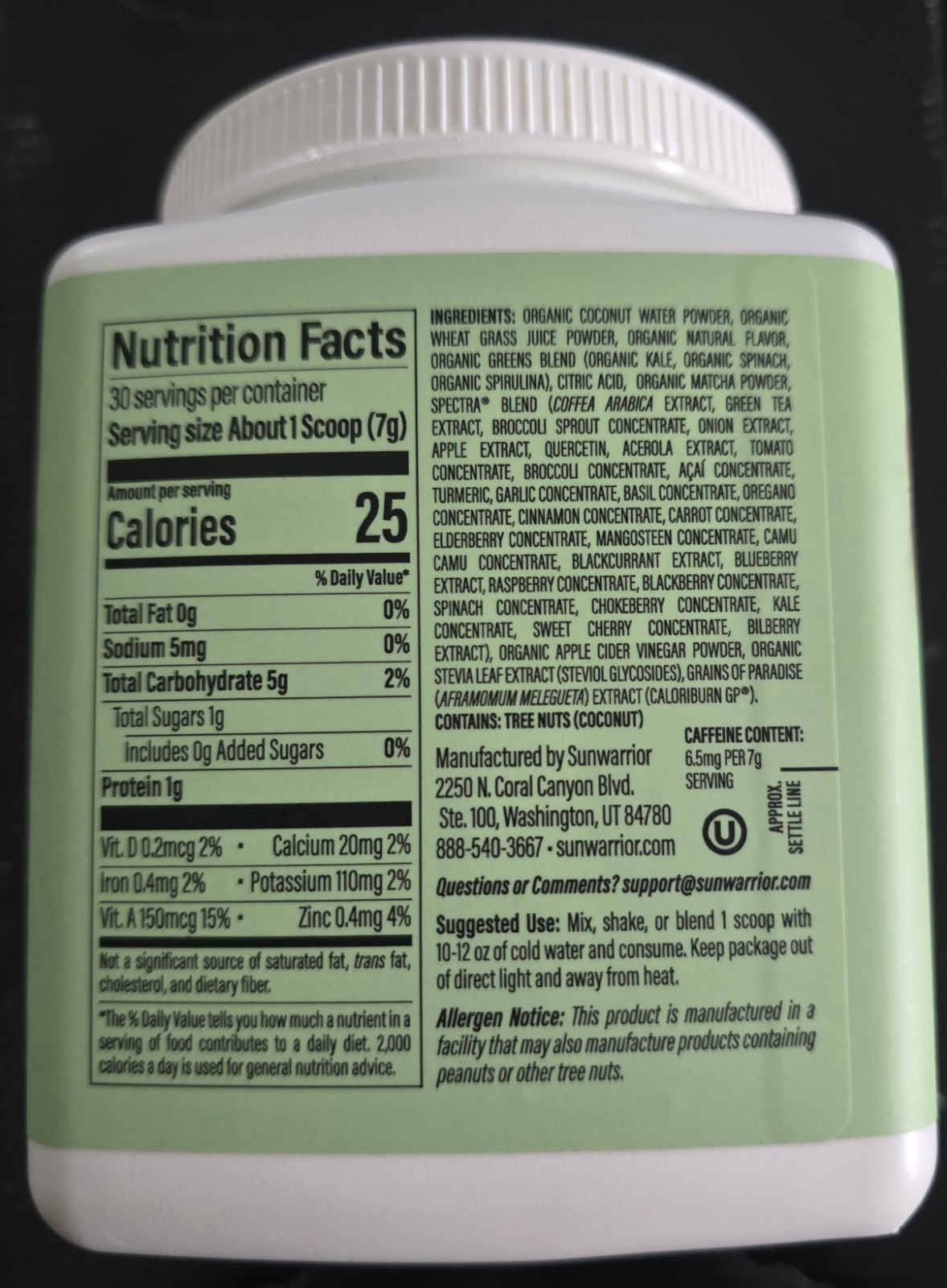 Sunwarrior Shape Thermo Greens Antioxidant Metabolic Ignitor Exp 05/27