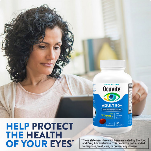 Bausch + Lomb Ocuvite Adult 50+ Eye Vitamin & Mineral Supplement 150 Softgels