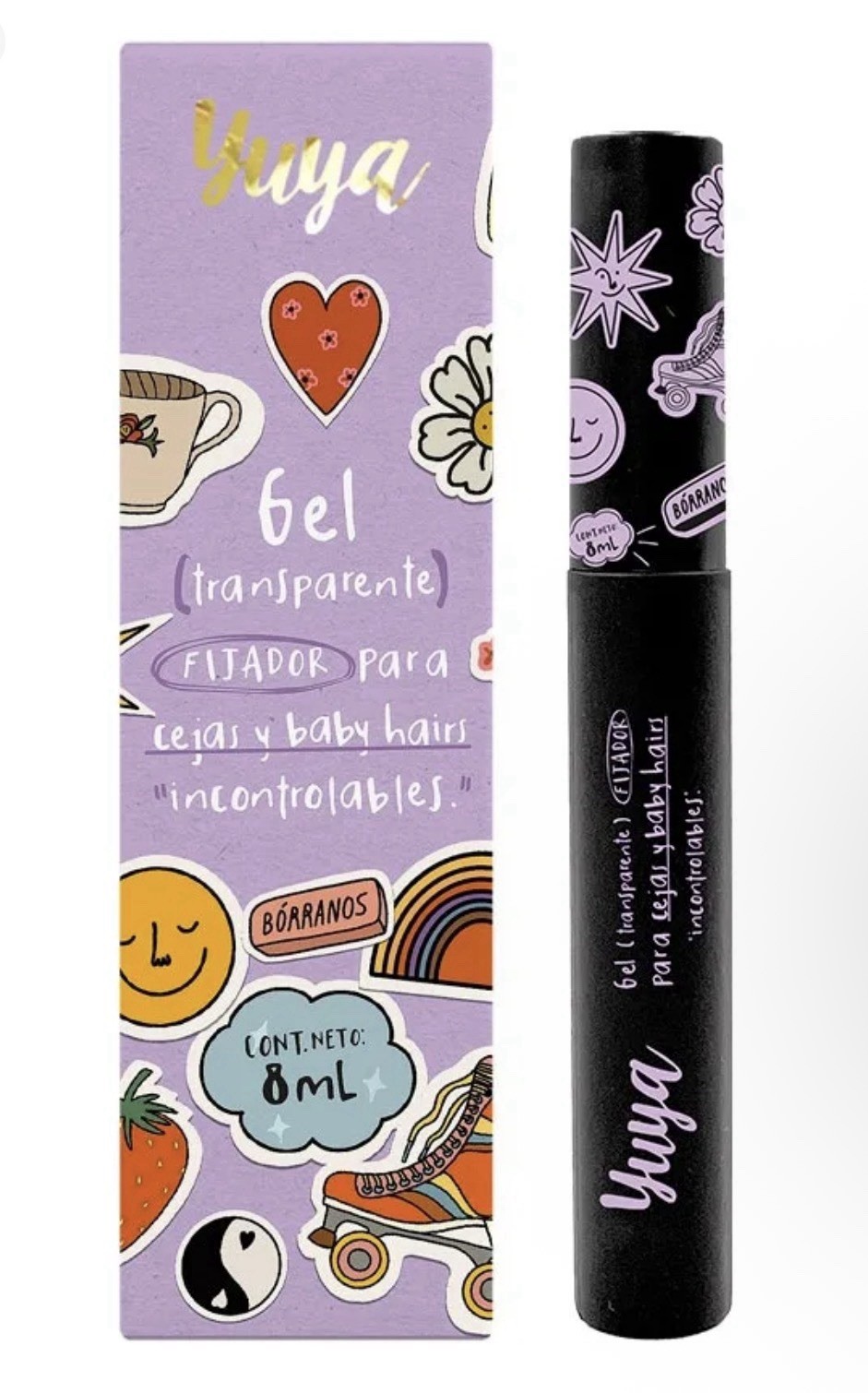 yuya transparente fijador para cejas y baby hairs incontrolables 8ml MEXICO