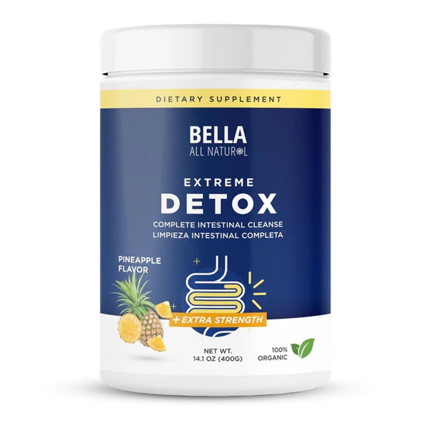 Bella All Natural Extreme Detox Powder (Pineapple) 14.1 Ounce (Pack of 1)