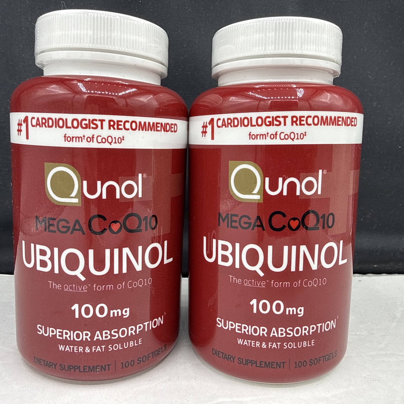 2 pack Qunol MEGA CoQ10 Ubiquinol 100mg 100 softgels/btl x2 *SEALED* Exp 6/2027