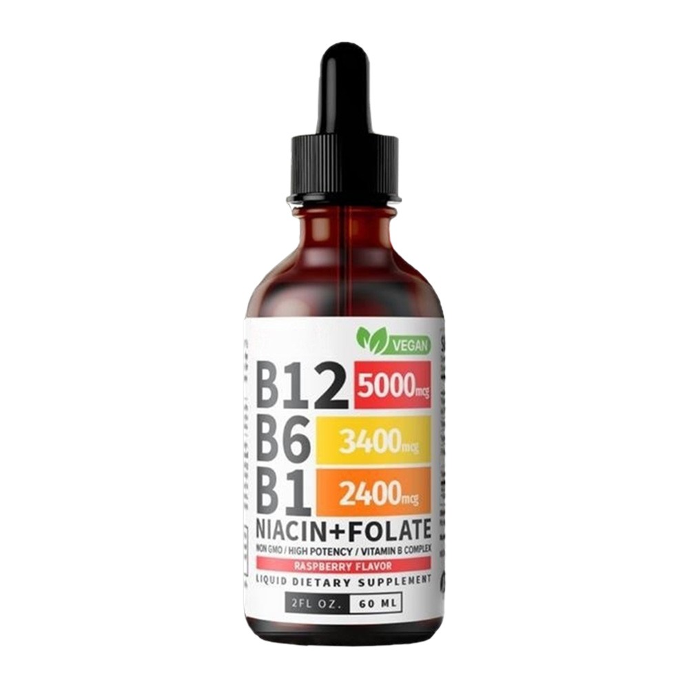 Vitamin B12 and B6 Liquid Drops, B12 Sublingual Vitamin B Complex 5000mcg USA
