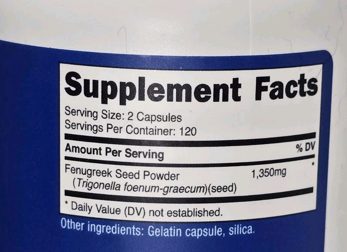 Nutricost Fenugreek Seed 1350mg – 240 Capsules (Non-GMO) Gluten Free EXP 02/2029