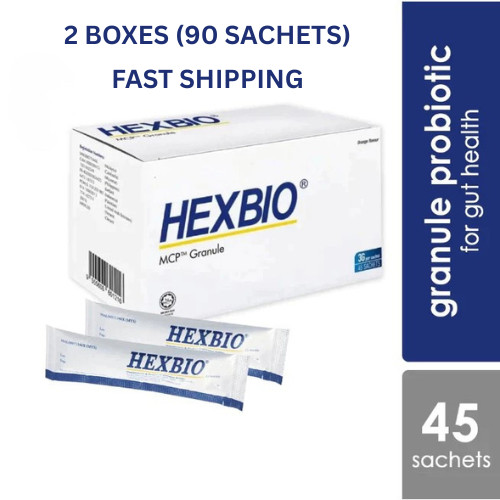 Hexbio Probiotic Granule For Constipation Diarrhea ( 3g x 45’s) X 2 -FAST DHL