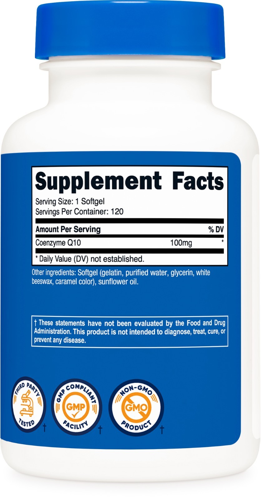 Nutricost CoQ10 100mg, 120 Softgels, Non-GMO (Coenzyme Q10)