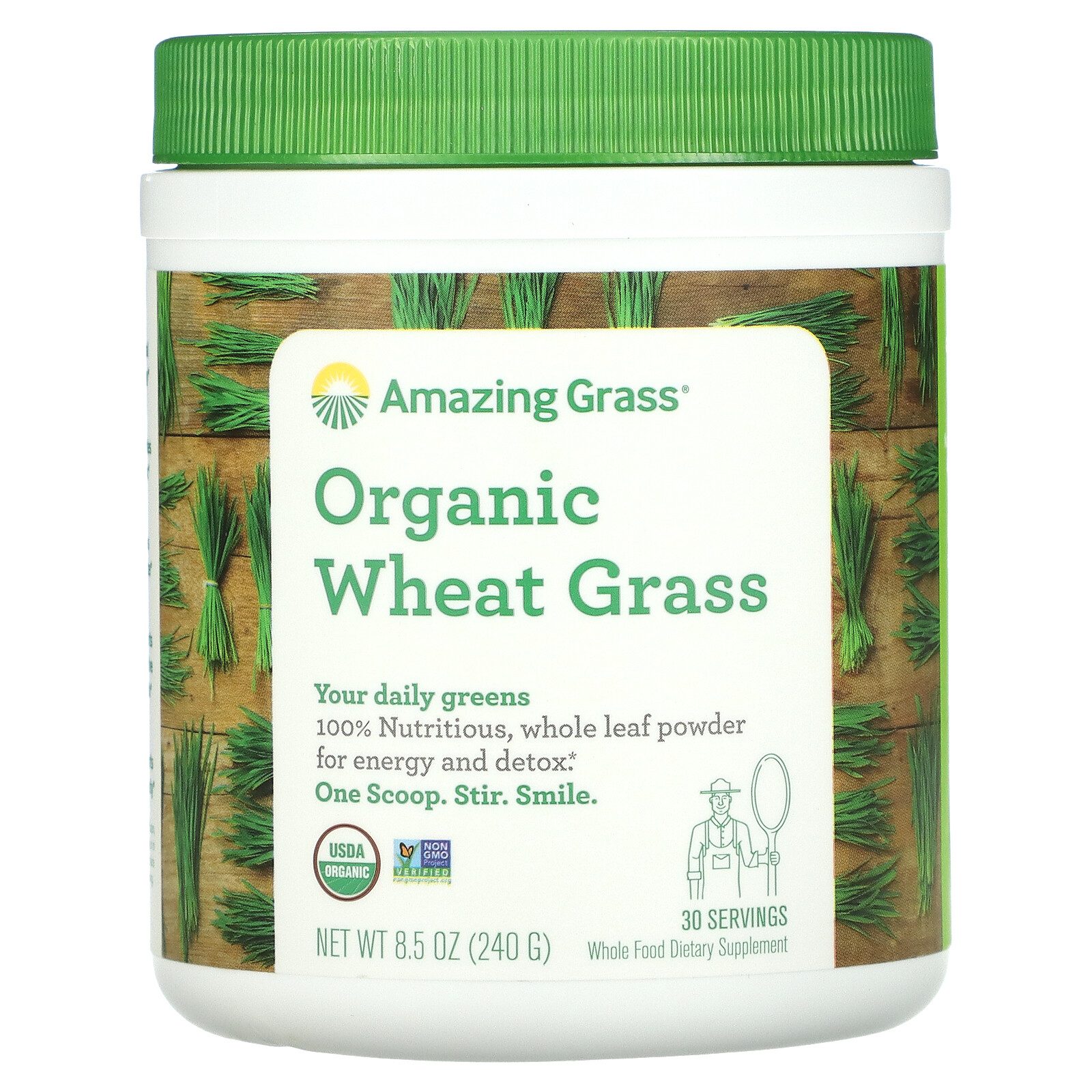 Amazing Grass Organic Wheat Grass 8 5 oz 240 g Gluten-Free, Kosher, Organic,