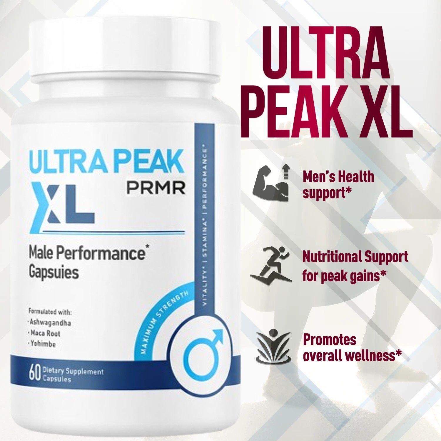 (3 Pack) Ultra Peak XL Man’s Advanced Male Support Supplement – 180 capsules