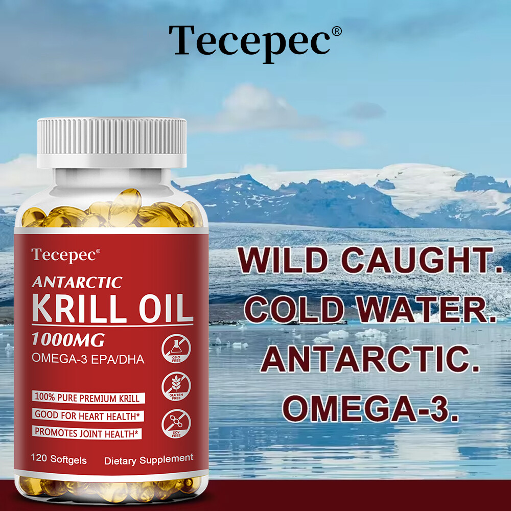 Antarctic Krill Oil 1000mg with Omega-3s EPA, DHA and Astaxanthin Healthy Lipid