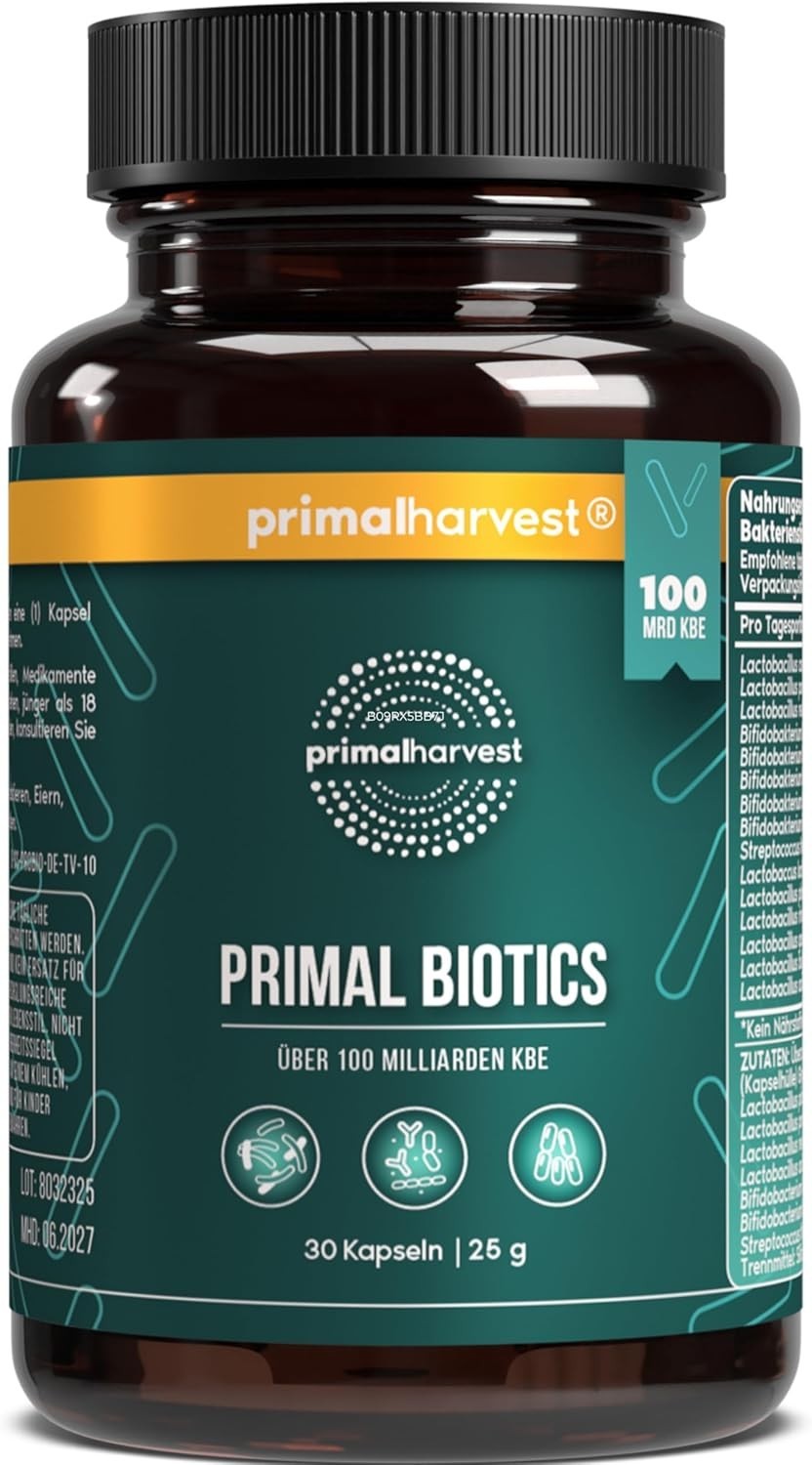 Probiotika Kapseln 100 Mrd KBE 15 Stämme + Inulin 30St – Primal Harvest