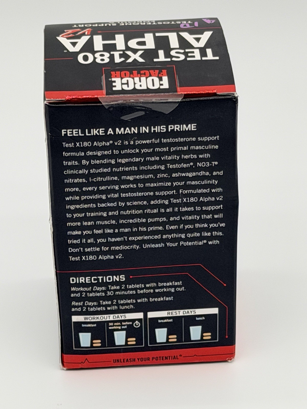 Test X180 Alpha V2 T-Support for Men, T-Supplement to Help Build Strength, Bo…