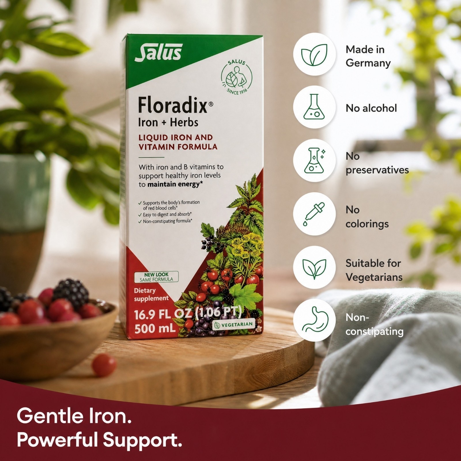Floradix Liquid Iron + Herbs Supplement 16.9 oz – Salus Energy & Vitality