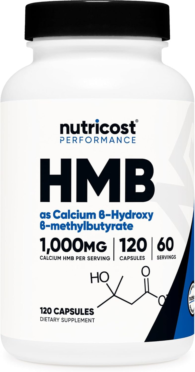 HMB 1000mg 120 Capsules Muscle Support Non GMO Gluten Free 60 Servings