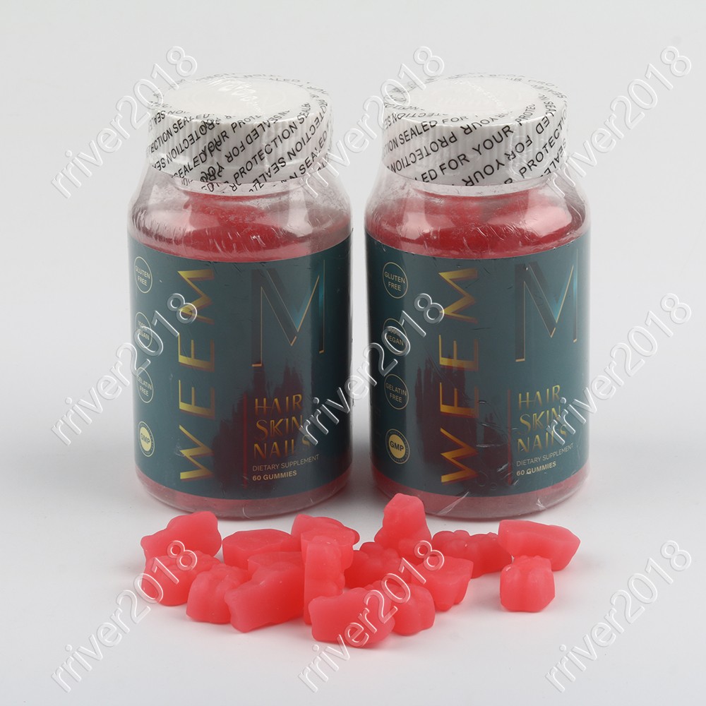 WEEM and Skin Hair Nails Gummies Supports Healthy Hair Vegan Biotin 1-3 Pack