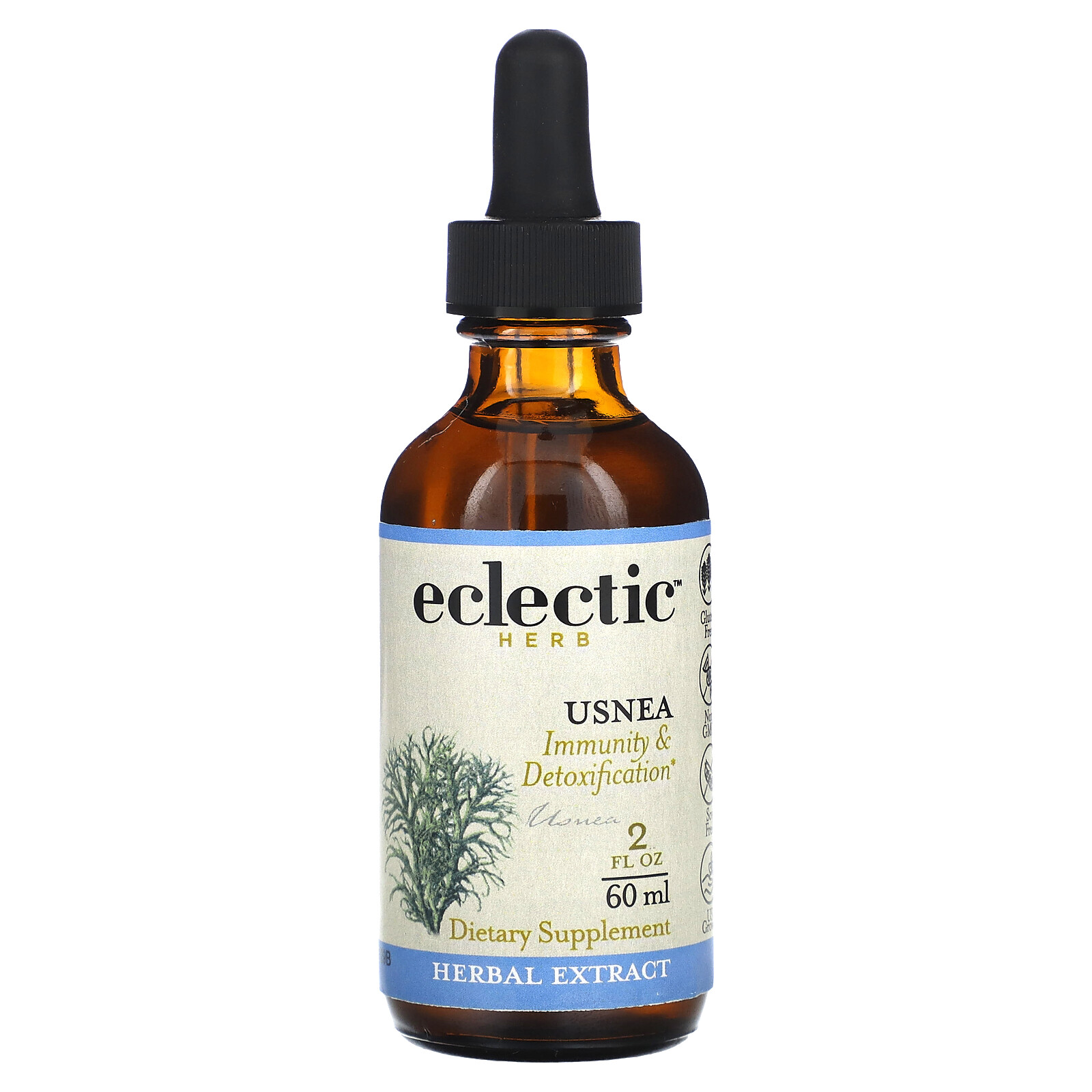 Eclectic Institute Usnea 2 fl oz 60 ml Dairy-Free, Gluten-Free, Organic,
