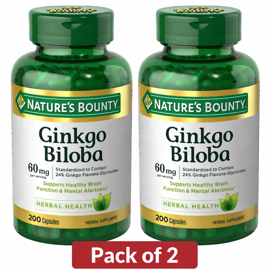 Natures Bounty Ginkgo Biloba 60 Mg 200 Capsules 17243