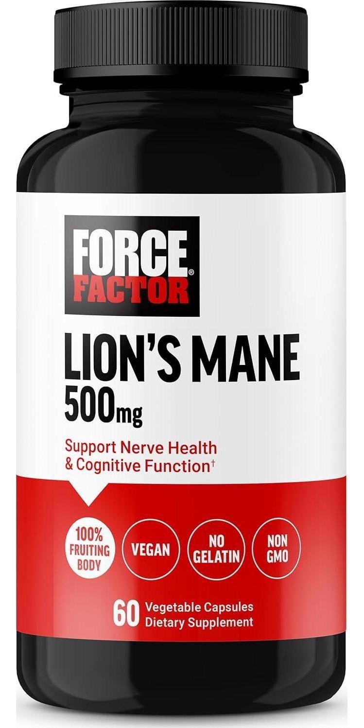Force Factor Lion S Mane Supplement Capsules, Memory and Focus Supplement, Nerve