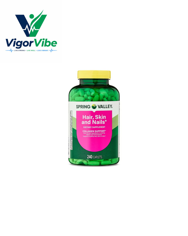 Spring Valley Hair, Skin & Nails Caplets Dietary Supplement, 240 Count