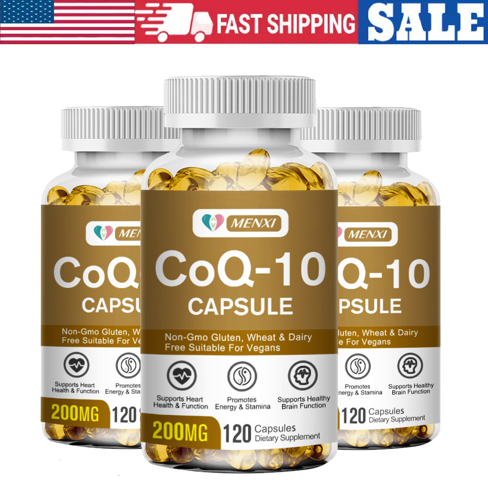 CoQ10 Coenzyme Q-10 Coenzyme 200mg Capsules BIOPERINE Antioxidant Heart Energy