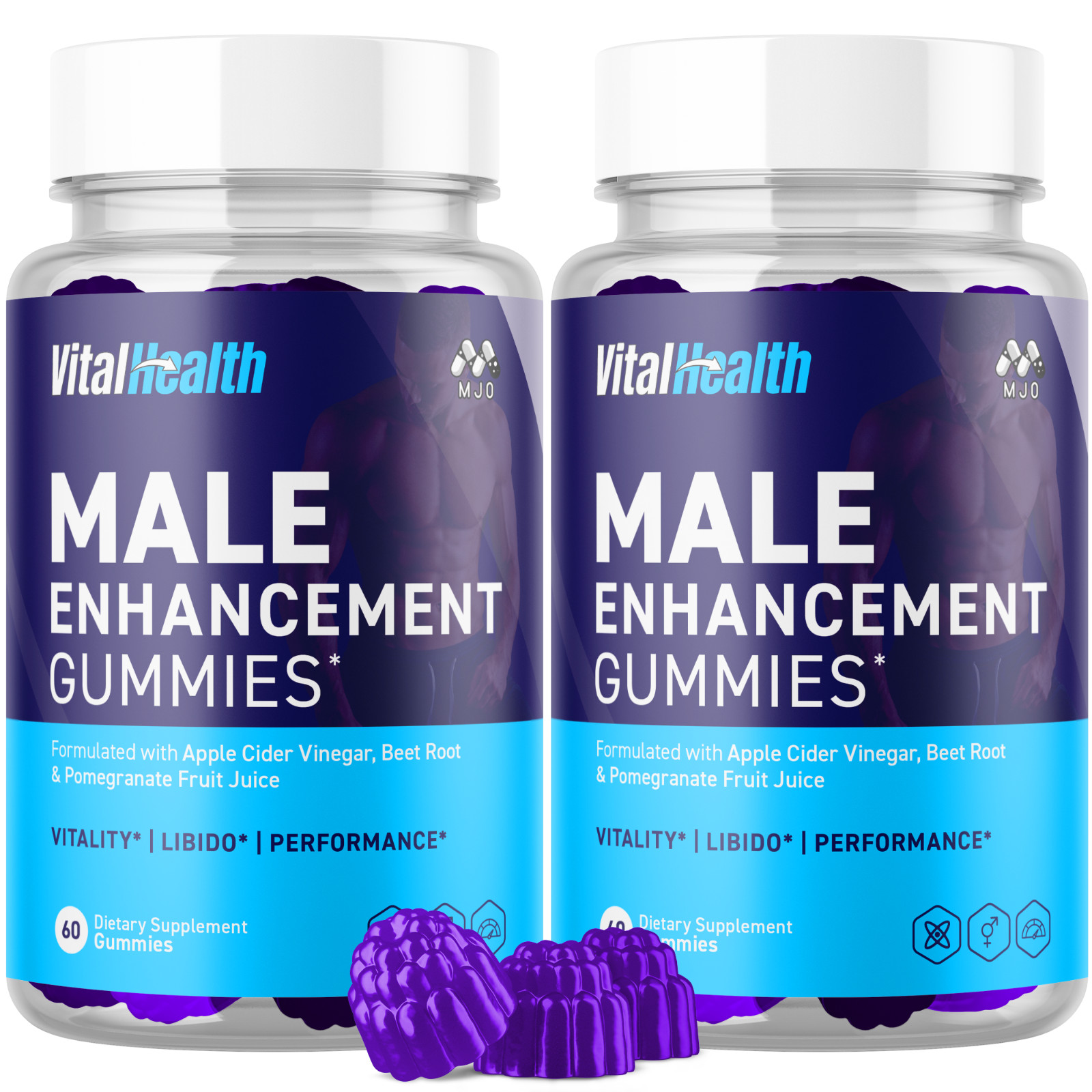 (2 Pack) Vital Health Male Gummys Advanced Max Formula VitalHealth 120 Gummies