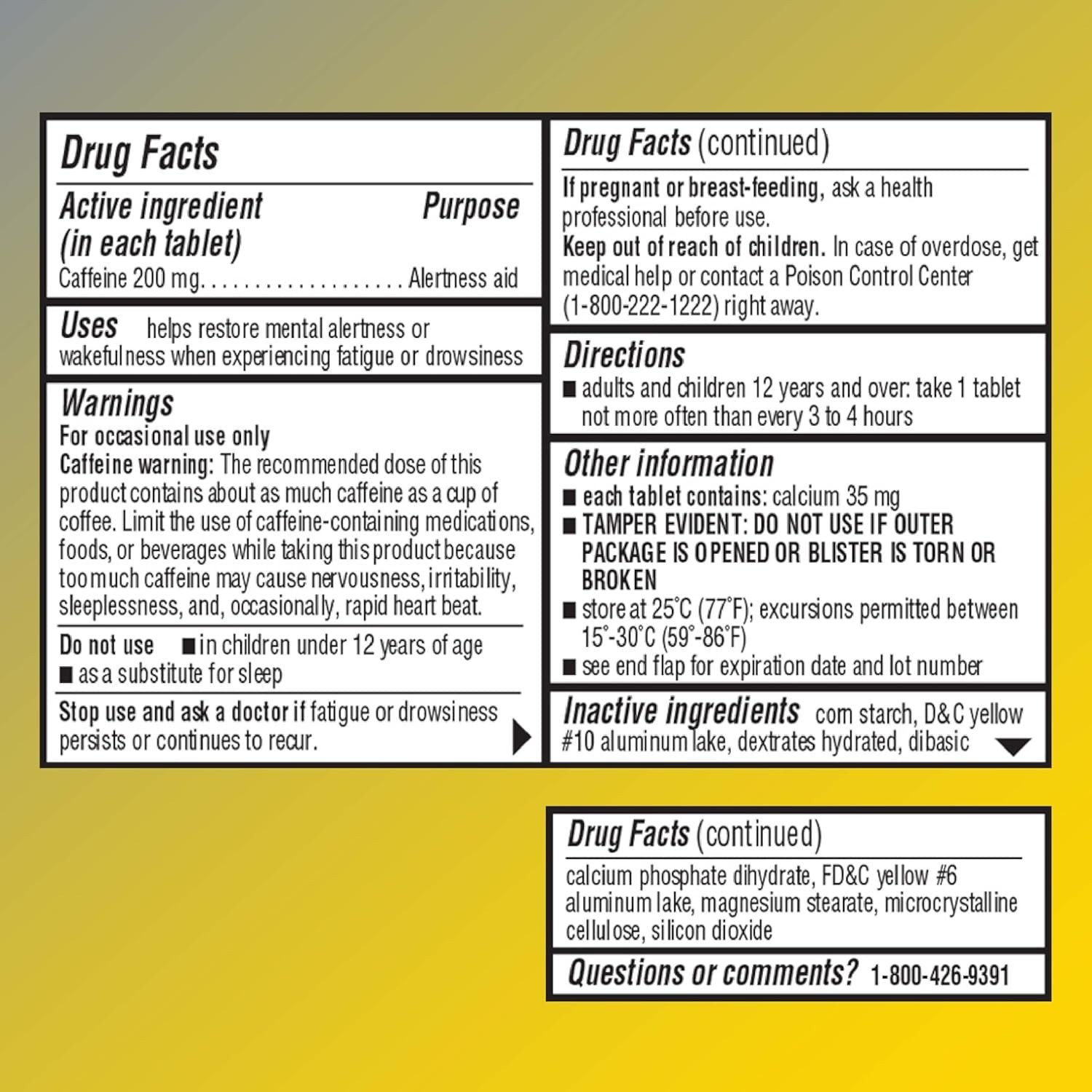 Compact 16 Count Caffeine Tablets – Fast-Acting 200mg for Alertness on the Go
