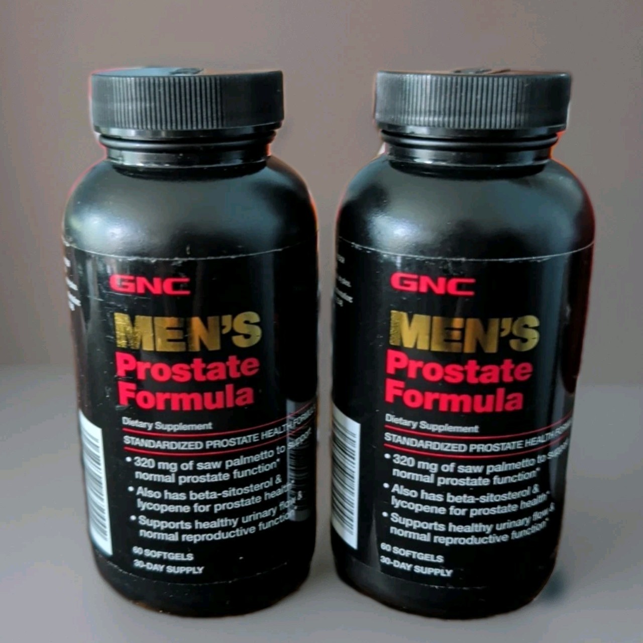 Lot of 2 GNC Mens Prostate Formula 60 Ct x2 320mg Saw Palmetto Zinc Copper 12/27