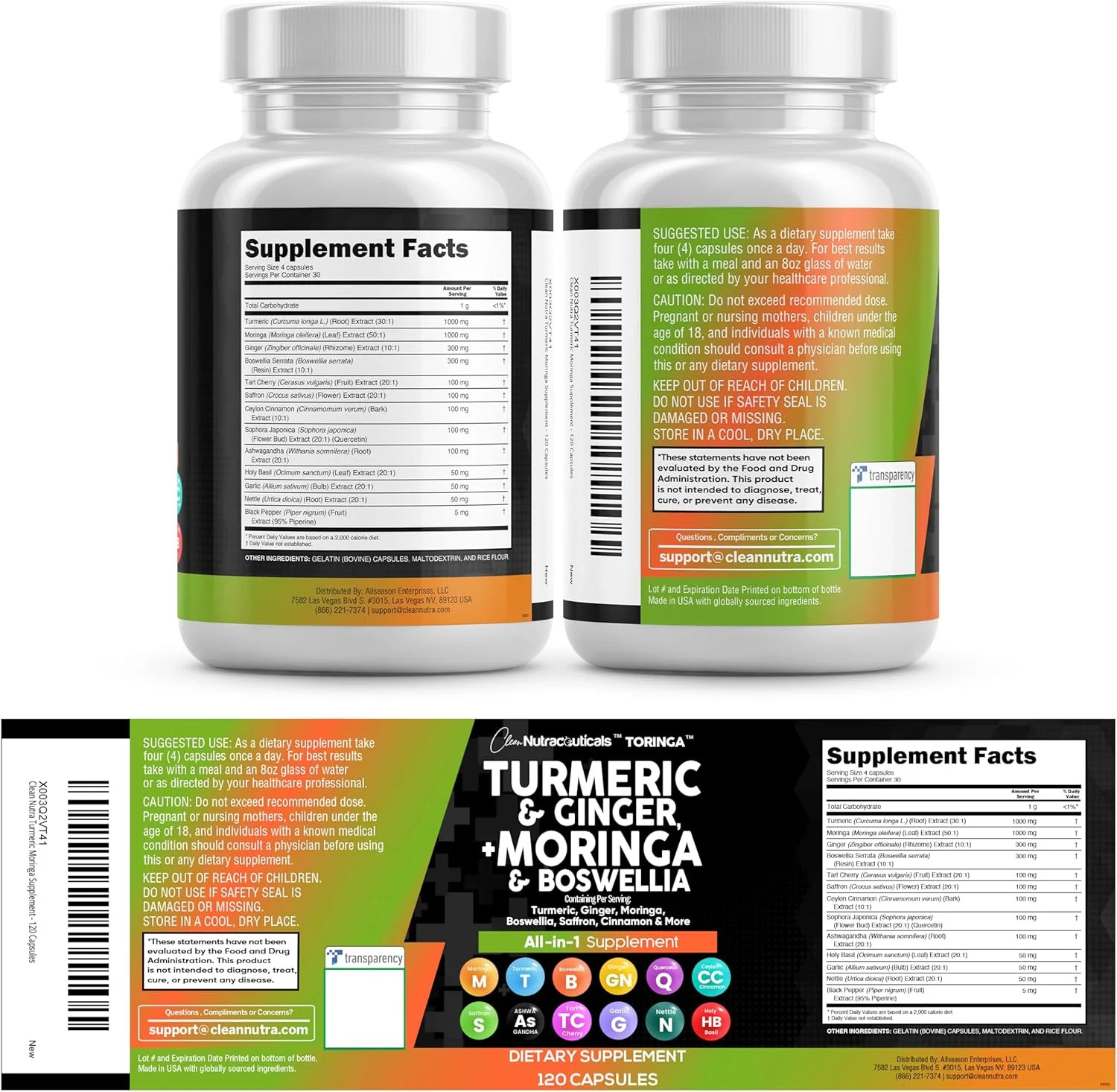 Turmeric Moringa Supplement | Ginger Boswellia Saffron – Supplement for Women an
