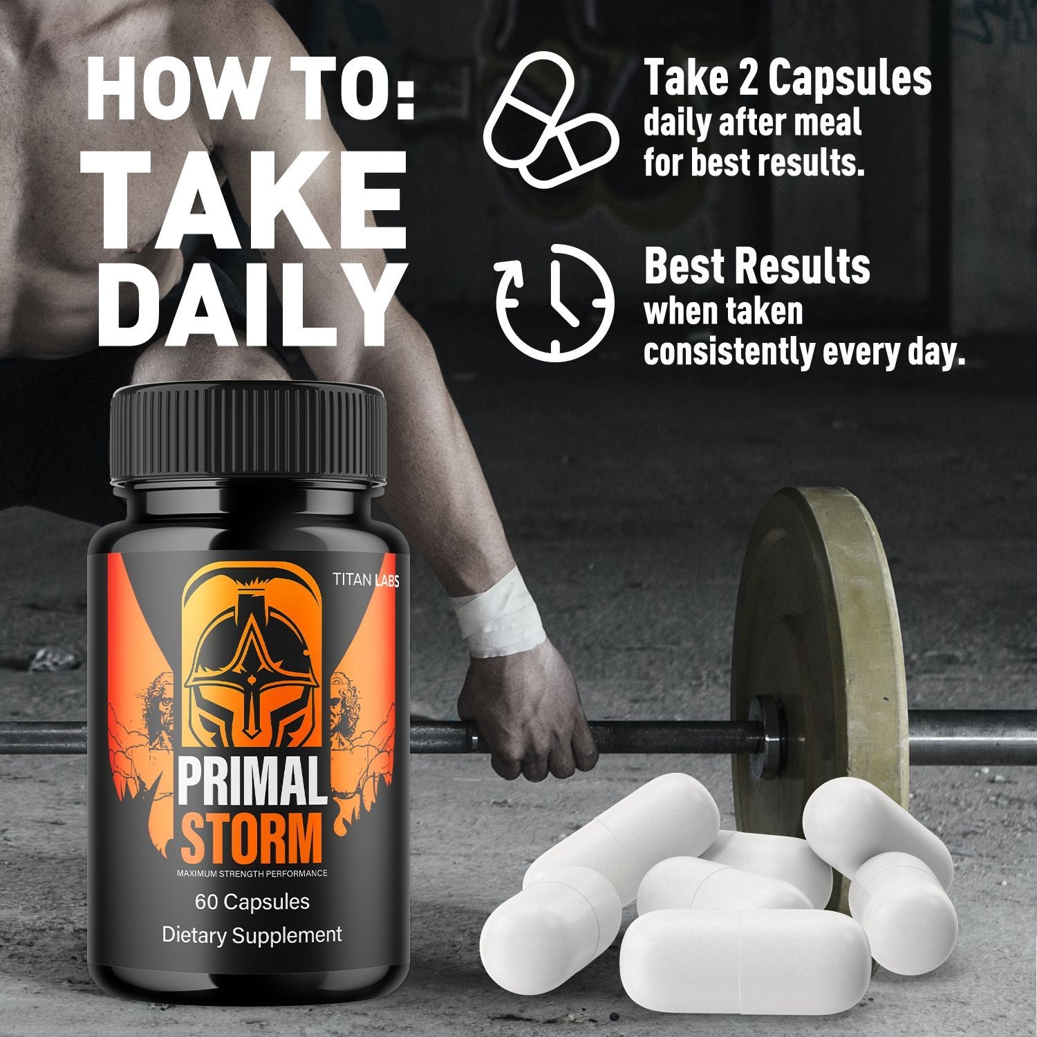 (5 Pack) Primal Storm Advanced Male Support Supplement PrimalStorm 300 Capsules
