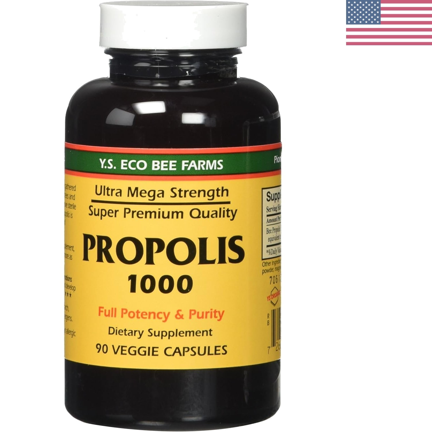 Propolis-Raw Unprocessed 1000mg Y.S. Organic Bee Farms 90 Caps
