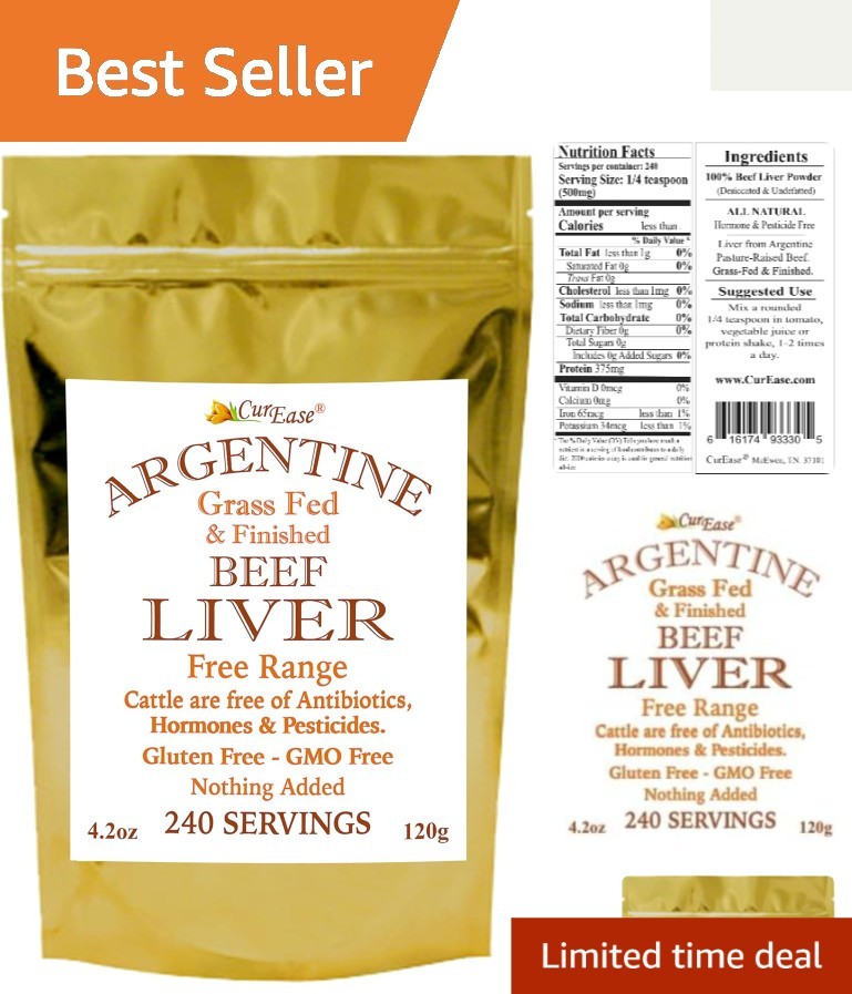 Pasture-Raised Beef Liver Powder – Undefatted & Rich in Heme Iron – 240 Servings
