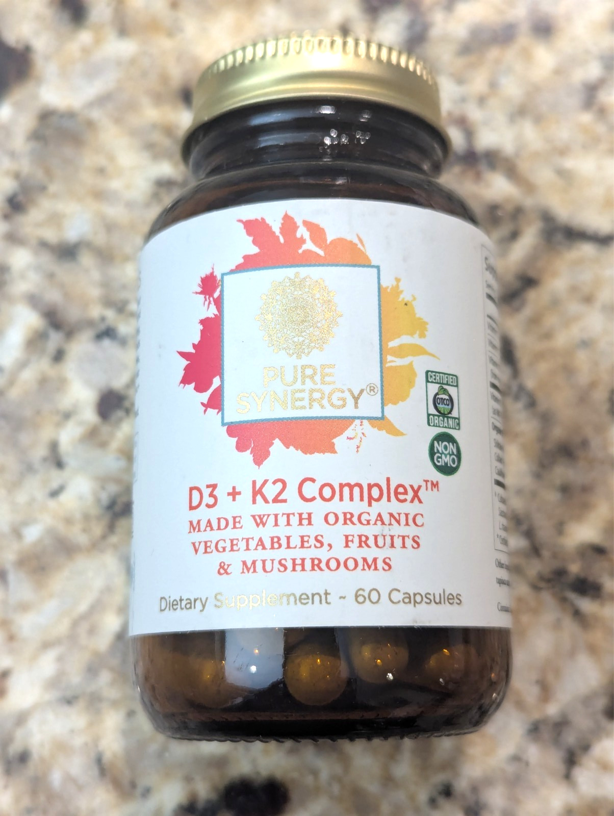 Pure Synergy Vitamin D3 + K2 Complex 60 capsules exp: 08/2027
